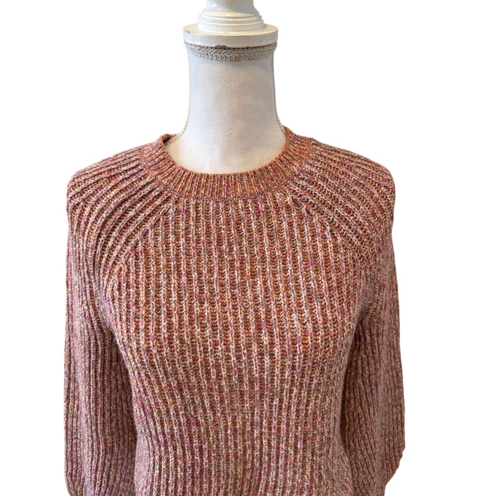 Frame Marled Raglan Crewneck Sweater Lavender Multi S - Picture 3 of 8